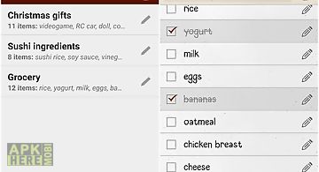 Shopping lists (with widget)
