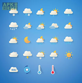 cartoon cute weather icon set