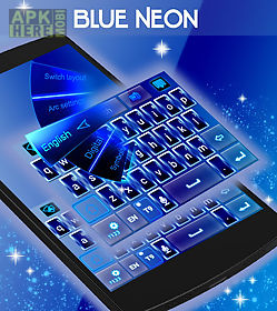 blue neon go keyboard theme