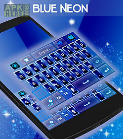 blue neon go keyboard theme