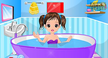 Little girl bathing