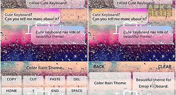 Color rain emoji keyboard skin