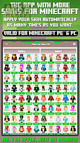 skins for minecraft pe & pc