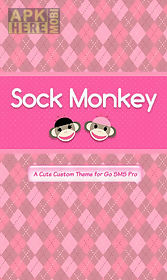 sock monkey pink go sms theme