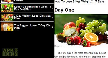 Diet plan - weight loss 7 days