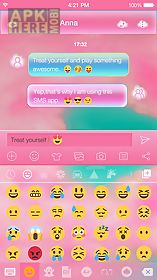 pink cloud emoji keyboard skin