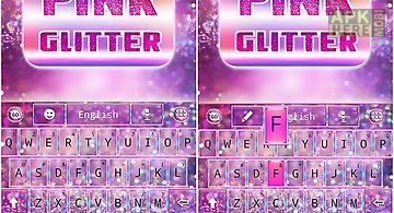 Pink glitter go keyboard theme
