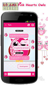 pink hearts owls go sms theme