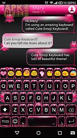 pink neon emoji keyboard theme
