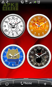 cat analog clocks widget free