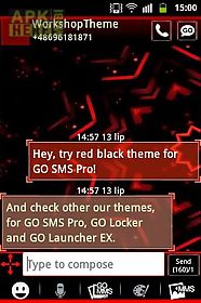 red black go sms theme