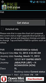 pnr status and train info