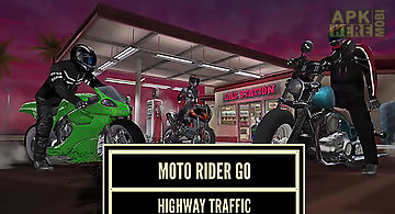 Moto rider go: highway traffic