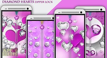 Diamond hearts zipper lock