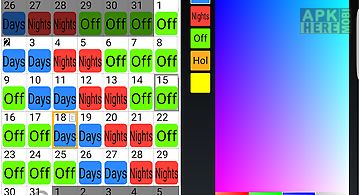Shift work calendar