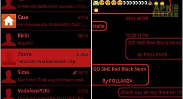 Go sms theme dark red black