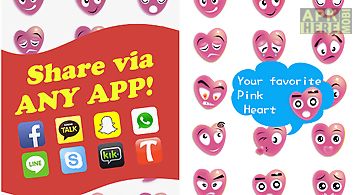 Pink love emoji sticker art