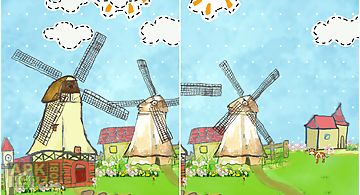 Cartoon grassland windmill flw