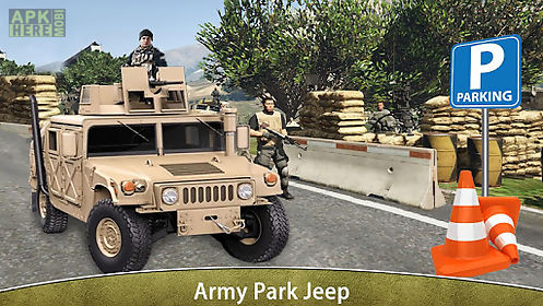 military jeep parking driving