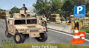 Military jeep parking driving