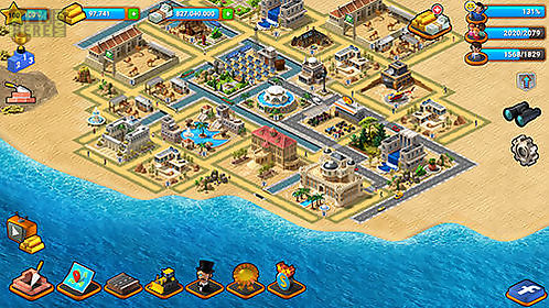 tropical paradise: town island. city building sim
