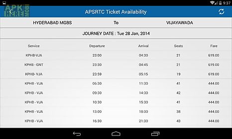 apsrtc ticket availability