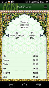 muslim taqvimi (prayer times)