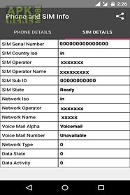 phone and sim info