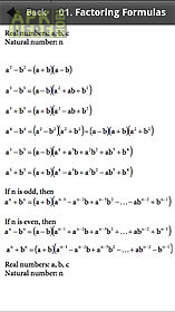 mathematics formula reference