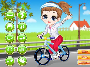 the little girl learn bicycle