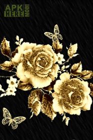 gold flowers with butterfly li