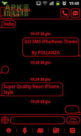 go sms theme messages red