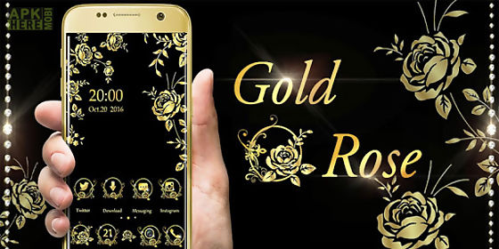 gold rose go launcher theme
