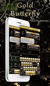 gold butterfly keyboard theme