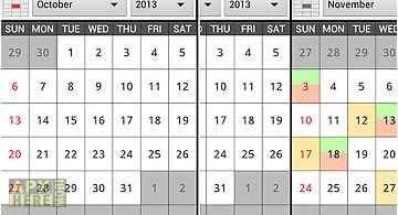 Calendar by shifts free