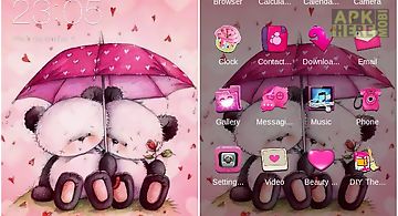 Cute pink bear love theme