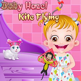 baby hazel kite flying