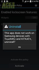 lockscreen policy (<= kitkat)