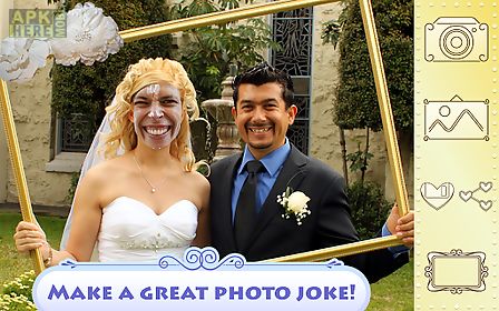 crazy wedding pic-face in hole