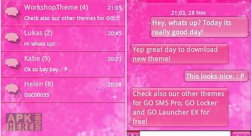 Go sms theme pink star