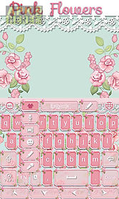 pink flowers go keyboard theme