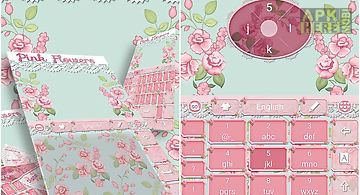 Pink flowers go keyboard theme
