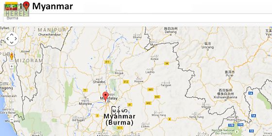 myanmar map