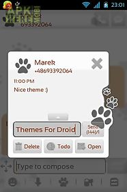 cute dog theme for go sms pro