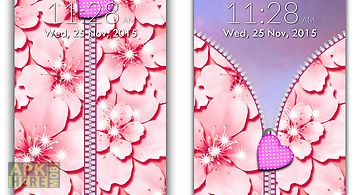 Pink zipper lock screen