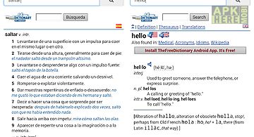 Free spanish dictionary
