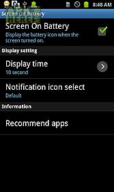 screen on battery (status bar)
