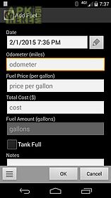 fillup - gas mileage log