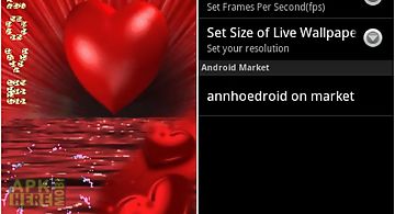 Red heart on red sea live wall