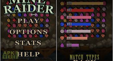 Mine raider match 3 gems